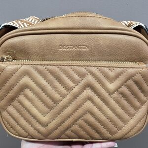 NWT BOSTANTEN Tan Quilted Crossbody Bag